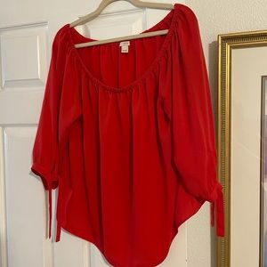 Bright red blouse from J crew!